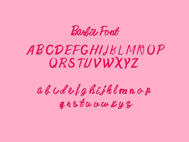 Cursive barbie font download